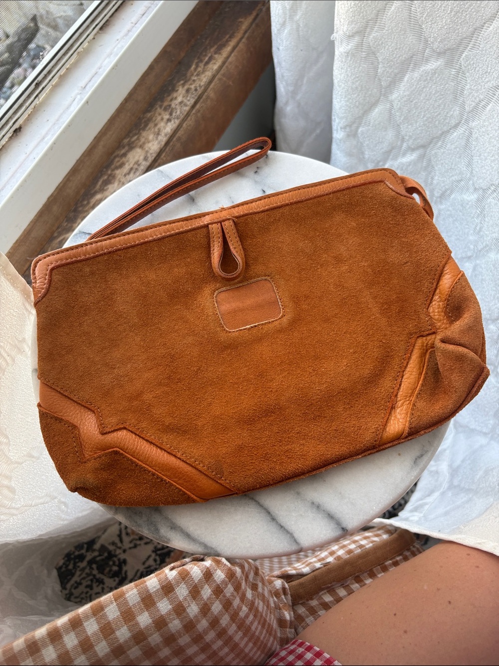 VINTAGE Leather Suede Clutch